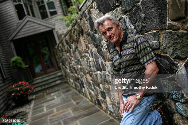 American novelist John Irving, photographed at his home in Dorset, Vermont.