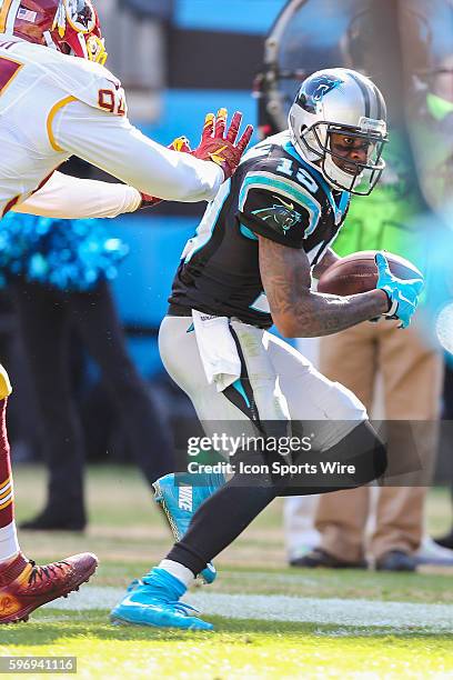 Carolina Panthers wide receiver Ted Ginn heads towards the end zone on a pass reception during the first half between Washington and Carolina at Bank...