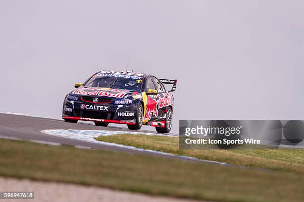 Jamie Whincup of Red Bull Racing Australia during practice for the V8 Supercars WD-40 Philip Island Supersprint held at Philip Island Circuit, Philip...