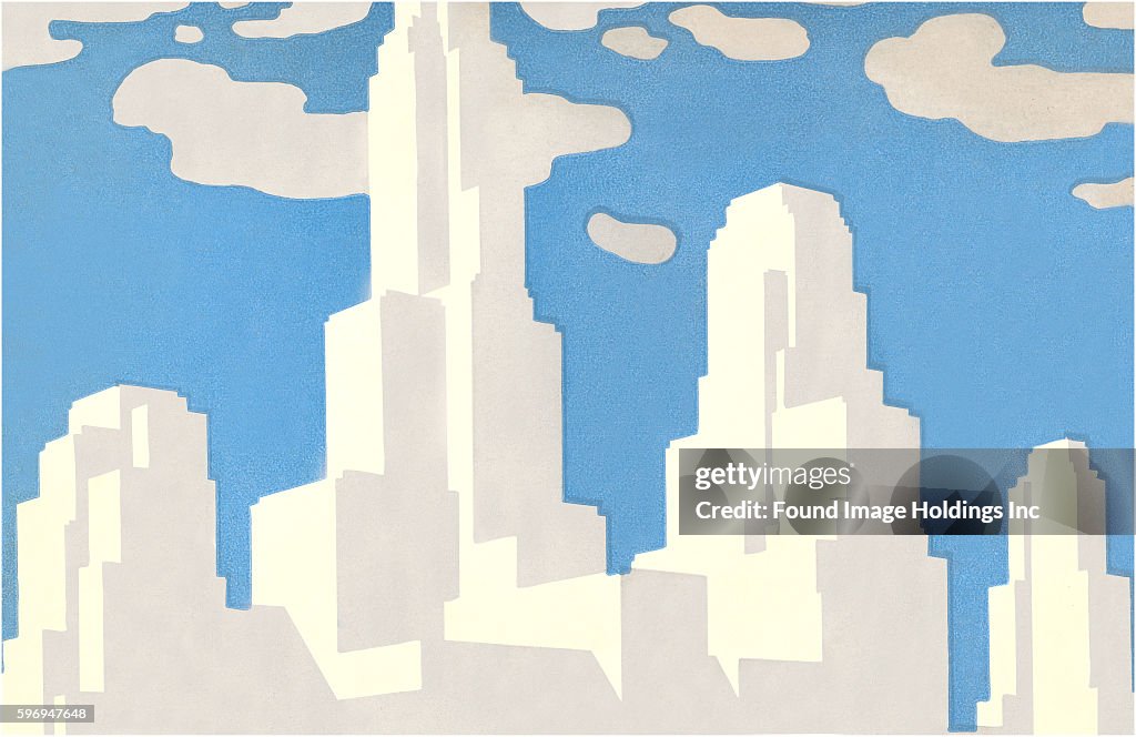 Abstract cityscape skyline