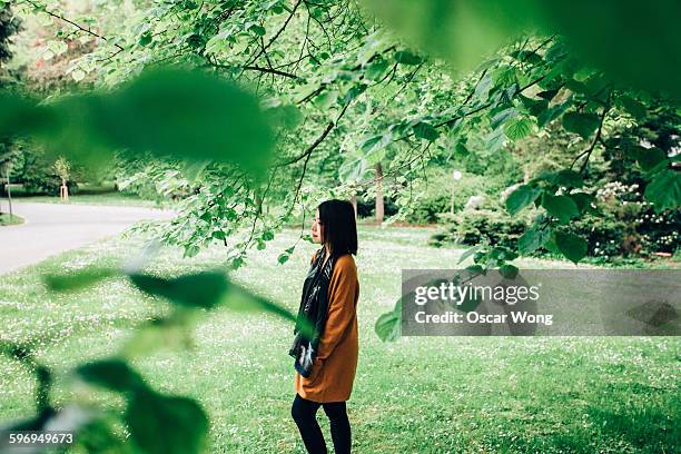 young girl walking in park over weekend - hyde park london stock pictures, royalty-free photos & images