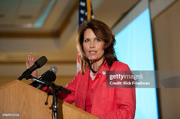 Potential Presidential candidate Congresswoman Michele Bachmann of Minnesota addressing the New Hampshire Republican State Committee in Nahua, NH on...