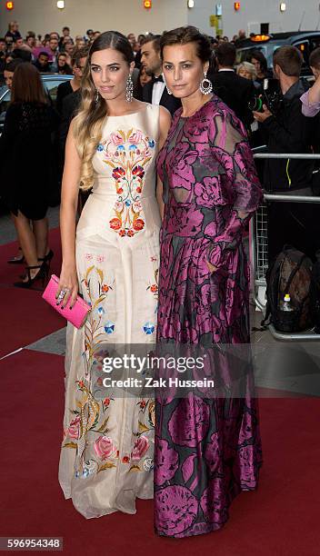 Yasmin Le Bon and Amber Le Bon arriving at the GQ Men of the Year Awards at the Royal Opera House in London