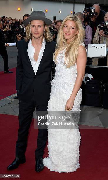 Ellie Goulding and Dougie Poynter arriving at the GQ Men of the Year Awards at the Royal Opera House in London