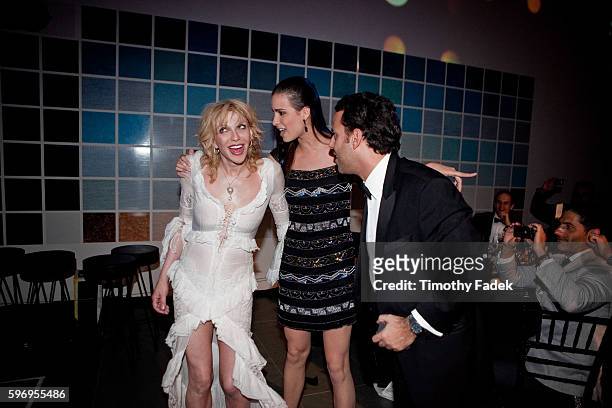 Courtney Love with guests during the 2nd Annual amfAR Inspiration Gala at The Museum of Modern Art in New York.
