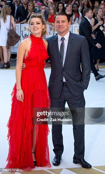 Amber Heard and Channing Tatum arriving at the European Premiere of Magic Mike XXL in Leicester Square, London.