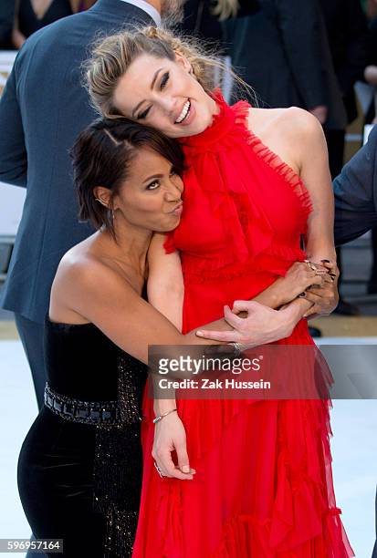 Jada Pinkett Smith and Amber Heard arriving at the European Premiere of Magic Mike XXL in Leicester Square, London.