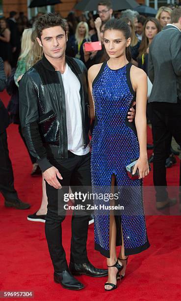 Zak Efron and Emily Ratajkowski arriving at the European Premiere of We Are Your Friends at the Ritzy Brixton in London.