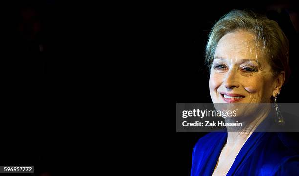 Meryl Streep arriving at the screening of Suffragette at the Odeon Leicester Square in London