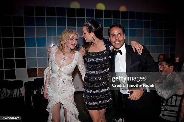 Courtney Love with guests during the 2nd Annual amfAR Inspiration Gala at The Museum of Modern Art in New York.