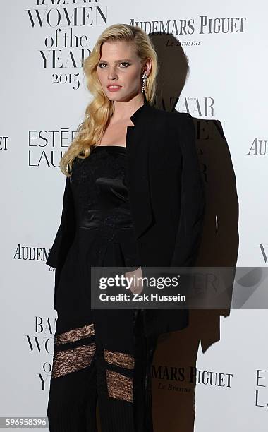 Lara Stone arriving at the Harper's Bazaar Women of the Year Awards at Claridges in London.