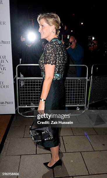 Sophie, Countess of Wessex arriving at the Harper's Bazaar Women of the Year Awards at Claridges in London.