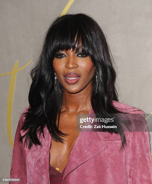 Naomi Campbell arriving at the premiere of the Burberry Festive Film in London