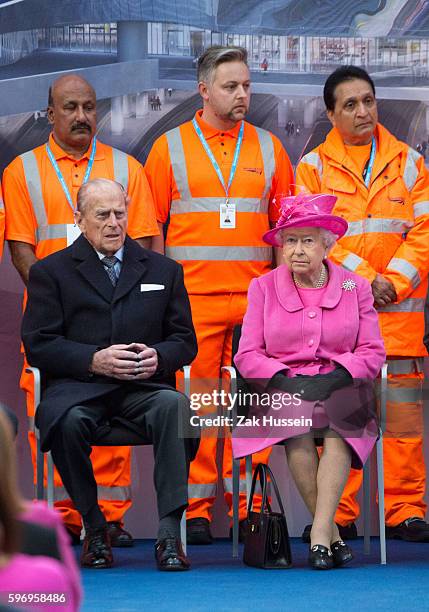 Queen Elizabeth II and Prince Philip, Duke of Edinburgh attend the official opening of the refurbished Birmingham New Street Station.