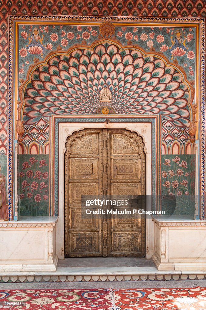 Lotus door at Jaipur City Palace, Rajasthan, India