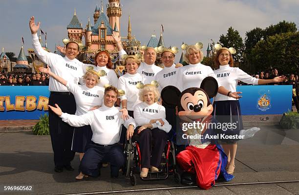 Disneyland celebrates the 50th anniversary of The Mickey Mouse Club by honoring 10 of the original Mouseketeers during a media event in front of...