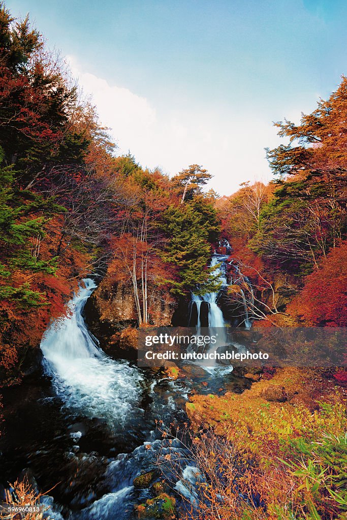 Ryuzu Falls in Nikko National park