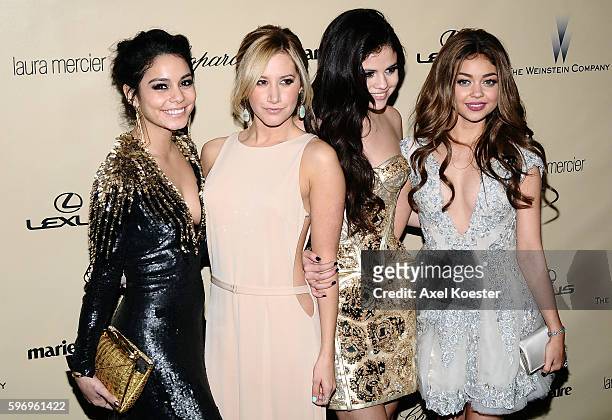 Vanessa Hudgens, Ashley Tisdale, Selena Gomez and Sarah Highland at The Weinstein Company 2013 Golden Globes After Party at The Old Trader Vic's at...
