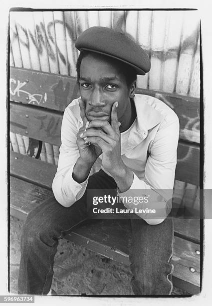 And producer Grandmaster Flash poses for a portrait in 1981 in Brooklyn, New York.