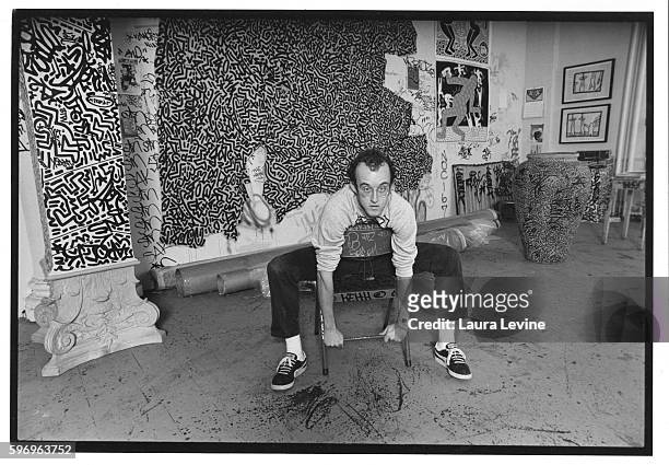 Keith Haring in his Studio