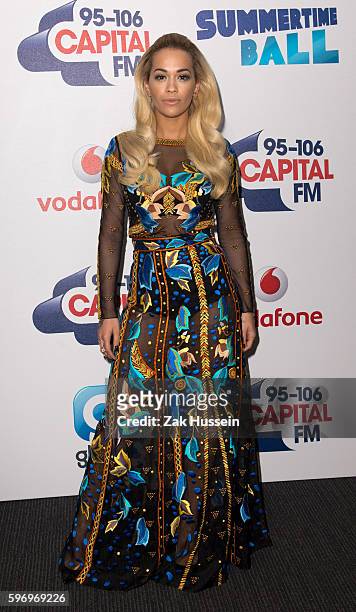 Rita Ora attending the Capital FM Summertime Ball at Wembley Stadium in London
