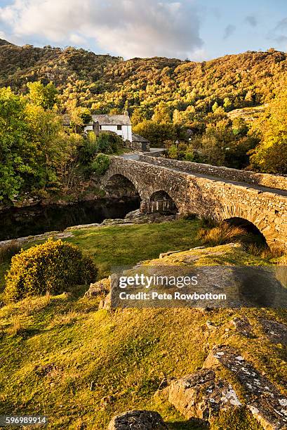 stone bridge in golden sunlight - northwest england stock pictures, royalty-free photos & images