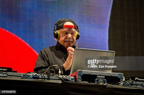 Giorgio Moroder performing at BBC Radio 2 Live in Hyde Park in London.