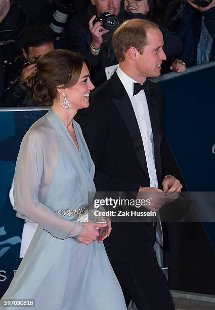 Prince William, Duke of Cambridge and Catherine, Duchess of Cambridge arriving at the world premiere of James Bond film Spectre at the Royal Albert...