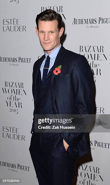 Matt Smith arriving at the Harper's Bazaar Women of the Year Awards at Claridges in London.