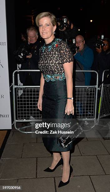 Sophie, Countess of Wessex arriving at the Harper's Bazaar Women of the Year Awards at Claridges in London.