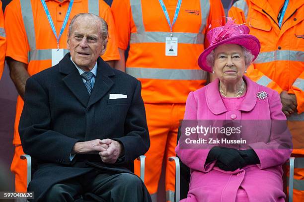 Queen Elizabeth II and Prince Philip, Duke of Edinburgh attend the official opening of the refurbished Birmingham New Street Station.