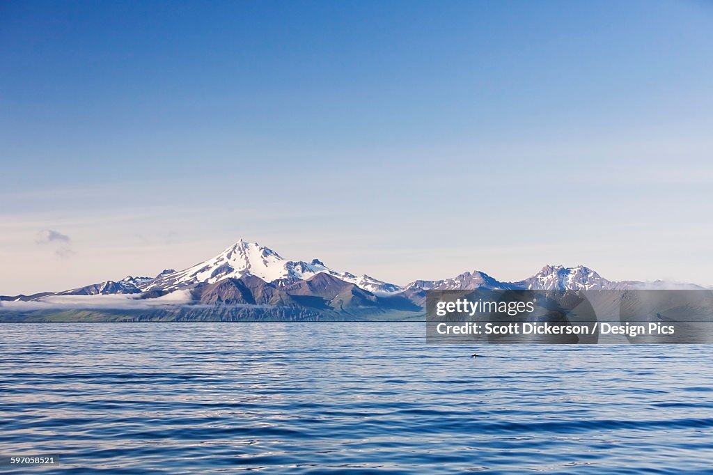 Frosty Peak Volcano On The Alaska Peninsula In Summertime