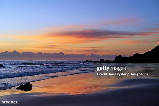 sunrise at port macquarie beach - port macquarie stock pictures, royalty-free photos & images
