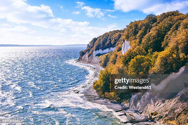 germany, mecklenburg-western pomerania, ruegen, jasmund national park, chalk coast - kreidefelsen stock-fotos und bilder