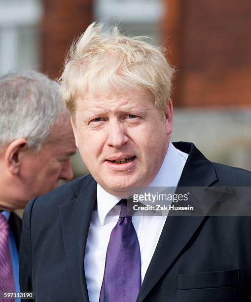 Boris Johnson visits the Crossrail Station site at Bond Street in London