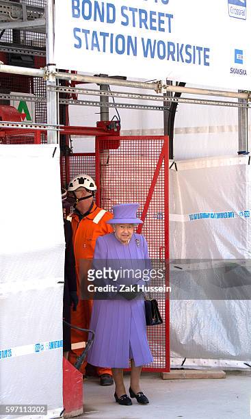 Queen Elizabeth II visit the Crossrail Station site at Bond Street in London