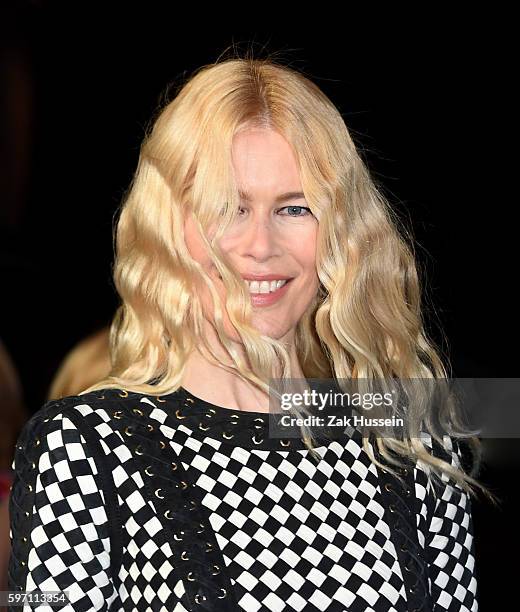 Claudia Schiffer arriving at the European premiere of Eddie the Eagle at the Odeon Leicester Square in London