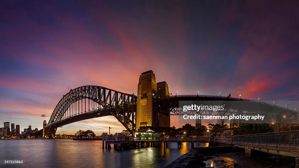 Sydney harbour bridge sunset