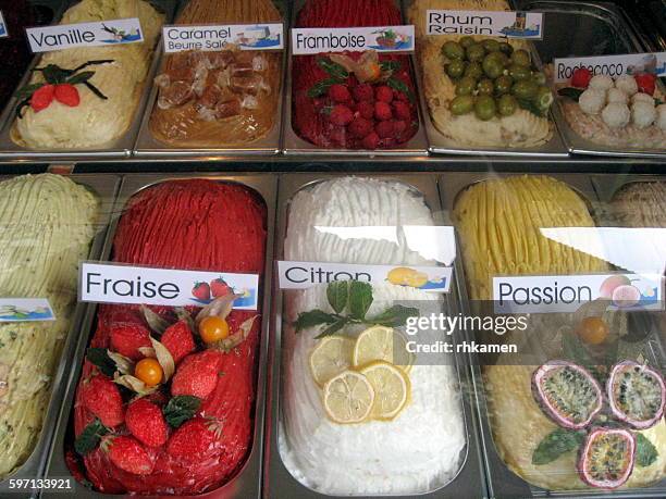 ice cream, france - rum raisin ice cream stock pictures, royalty-free photos & images