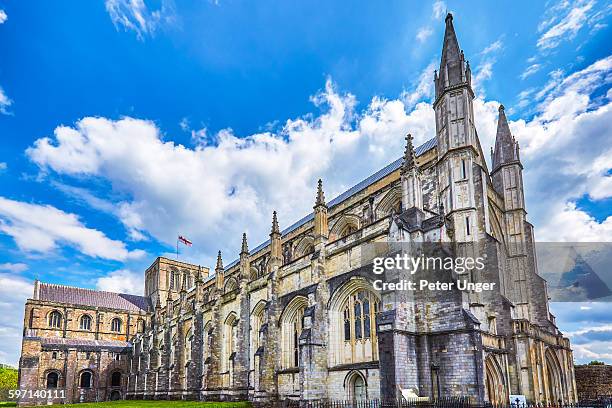 winchester gothic cathedral, england - hampshire stockfoto's en -beelden