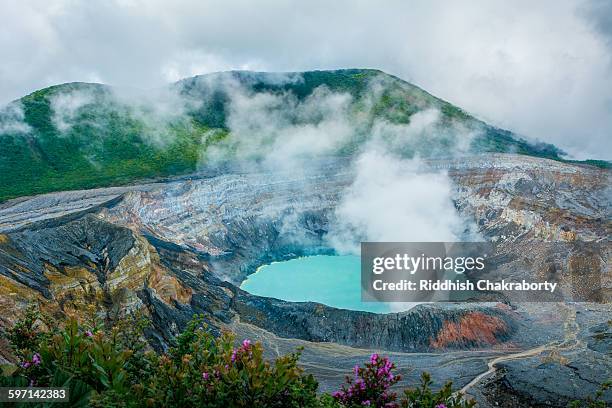 poas volcano - san jose costa rica stock pictures, royalty-free photos & images