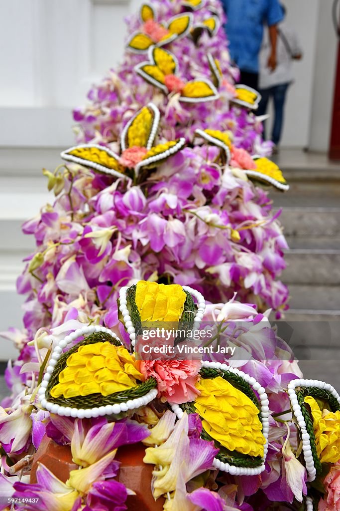 Floral decoration on temple Bangkok