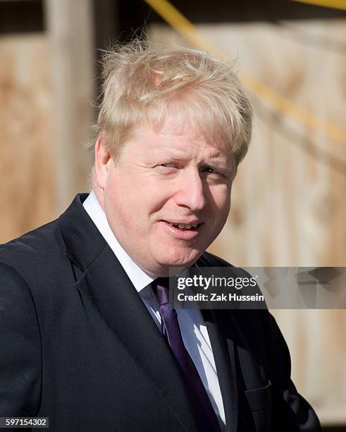 Boris Johnson visits the Crossrail Station site at Bond Street in London