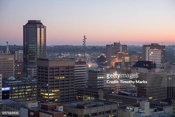 city of harare sunrise - zimbabwe stock pictures, royalty-free photos & images