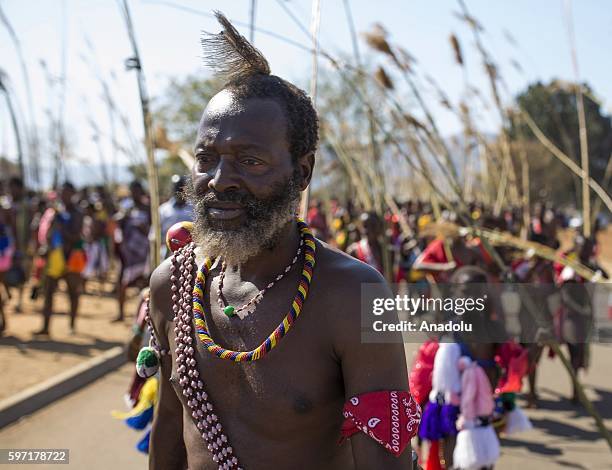 The people of Swaziland participate the Swazi's cultural ceremony, Umhlanga Festival at Ludzidzini Royal Village in Swaziland, Lobamba, South Africa...