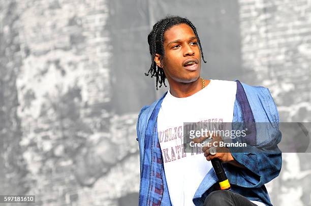 Rocky performs on stage during Day 3 of the Reading Festival at Richfield Avenue on August 28, 2016 in Reading, England.