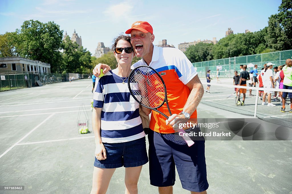 LACOSTE And City Parks Foundation Host Tennis Clinic In Central Park