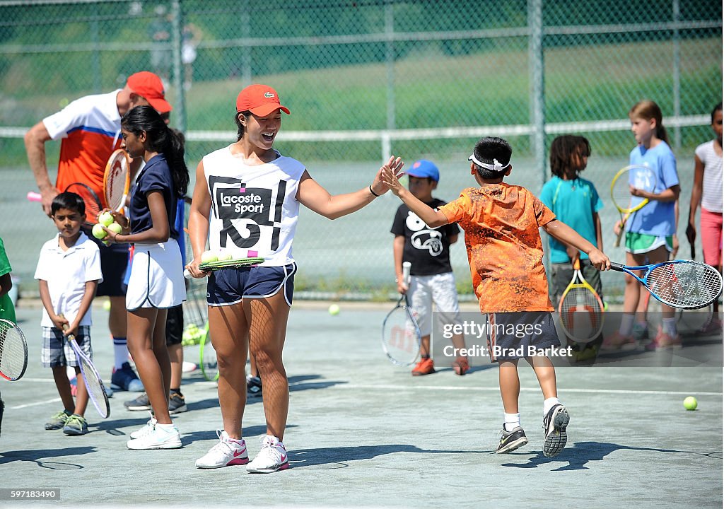 LACOSTE And City Parks Foundation Host Tennis Clinic In Central Park