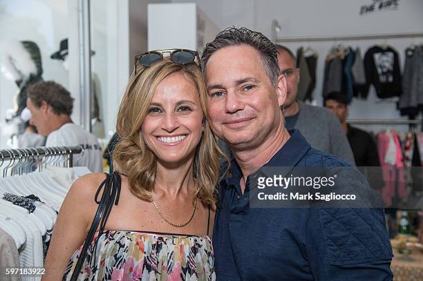 Virginia Carnesale and Jason Binn attend the Breakfast and Mimosas At Blue & Creamat Blue & Cream on August 28, 2016 in East Hampton, New York.
