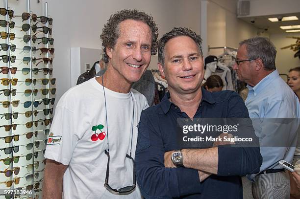 Daniel Glass and Jason Binn attend the Breakfast and Mimosas At Blue & Creamat Blue & Cream on August 28, 2016 in East Hampton, New York.